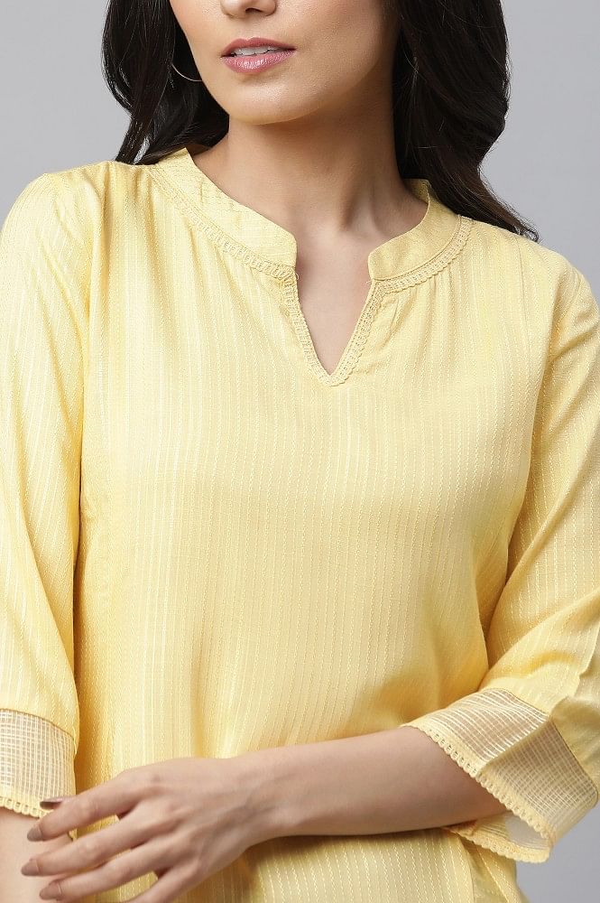 Buy Aurelia Yellow Cotton Printed Straight Kurta for Women Online @ Tata  CLiQ